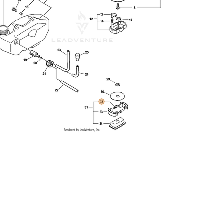 ECHO part 17501805960 — IPL diagram snippet (6x zoom, amber highlight)