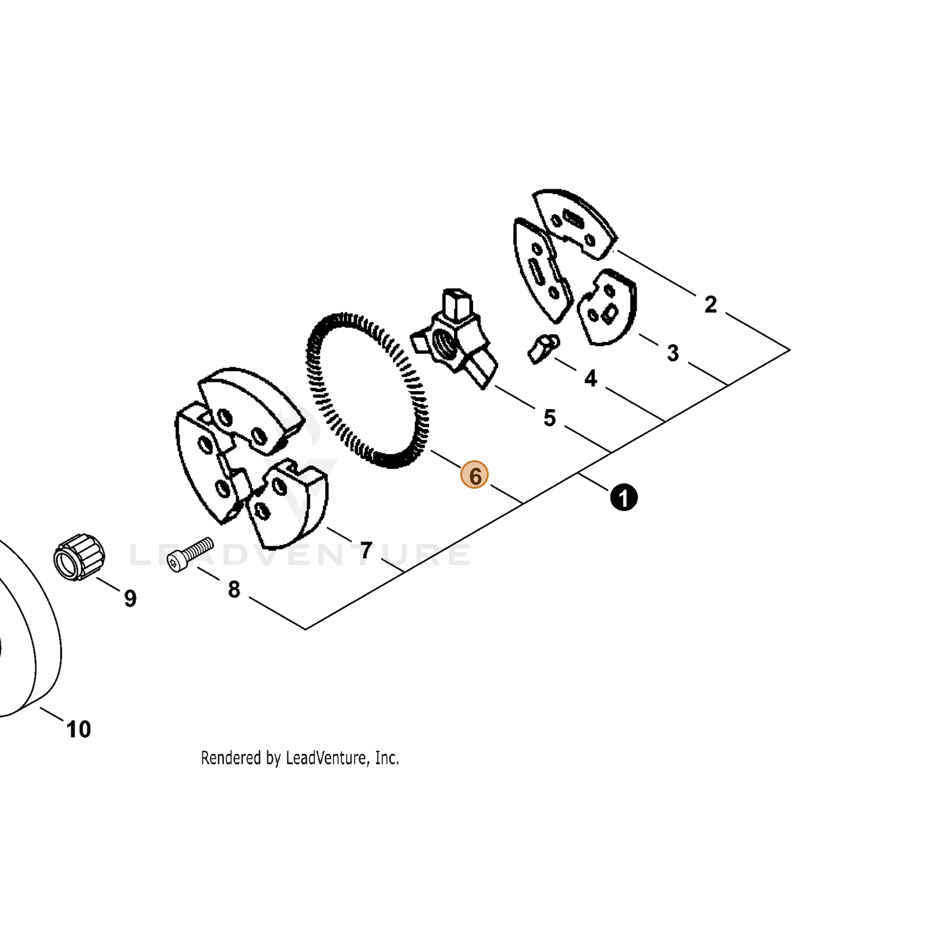 ECHO part 17501830830 — IPL diagram snippet (6x zoom, amber highlight)