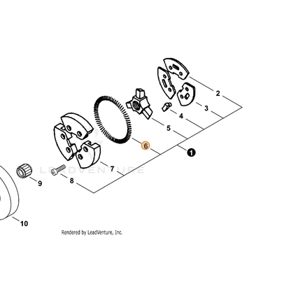 ECHO part 17501830830 — IPL diagram snippet (6x zoom, amber highlight)
