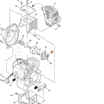 ECHO part 17501849933 — IPL diagram snippet (6x zoom, amber highlight)
