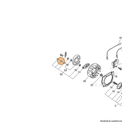ECHO part 17501854430 — IPL diagram snippet (6x zoom, amber highlight)