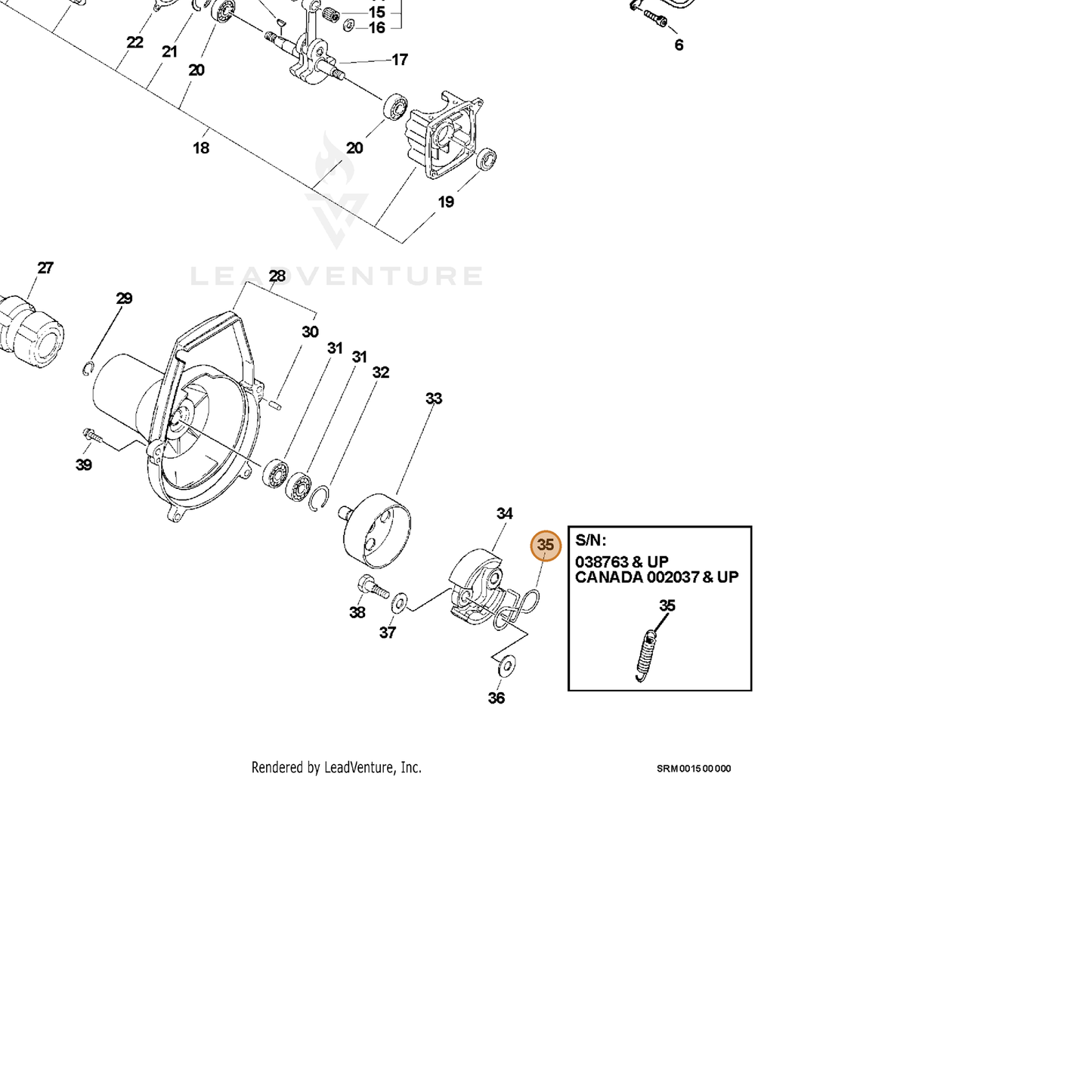 ECHO part 17501855930 — IPL diagram snippet (6x zoom, amber highlight)