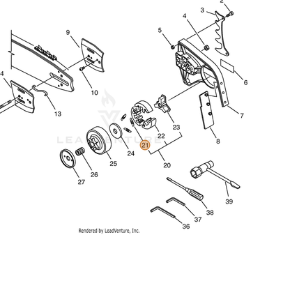 ECHO part 17501860730 — IPL diagram snippet (6x zoom, amber highlight)