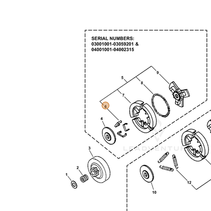 ECHO part 17502259530 — IPL diagram snippet (6x zoom, amber highlight)