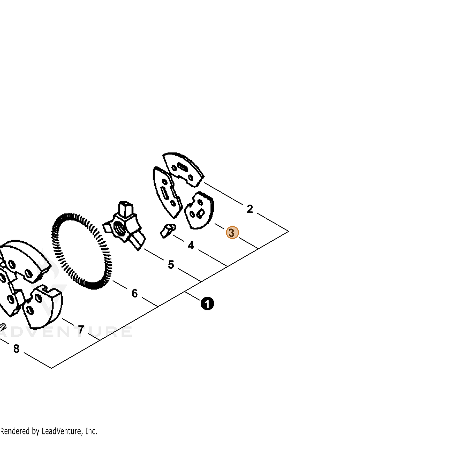 ECHO part 17502930830 — IPL diagram snippet (6x zoom, amber highlight)