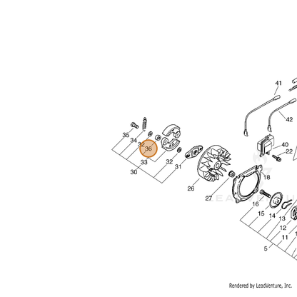 ECHO part 17503054430 — IPL diagram snippet (6x zoom, amber highlight)