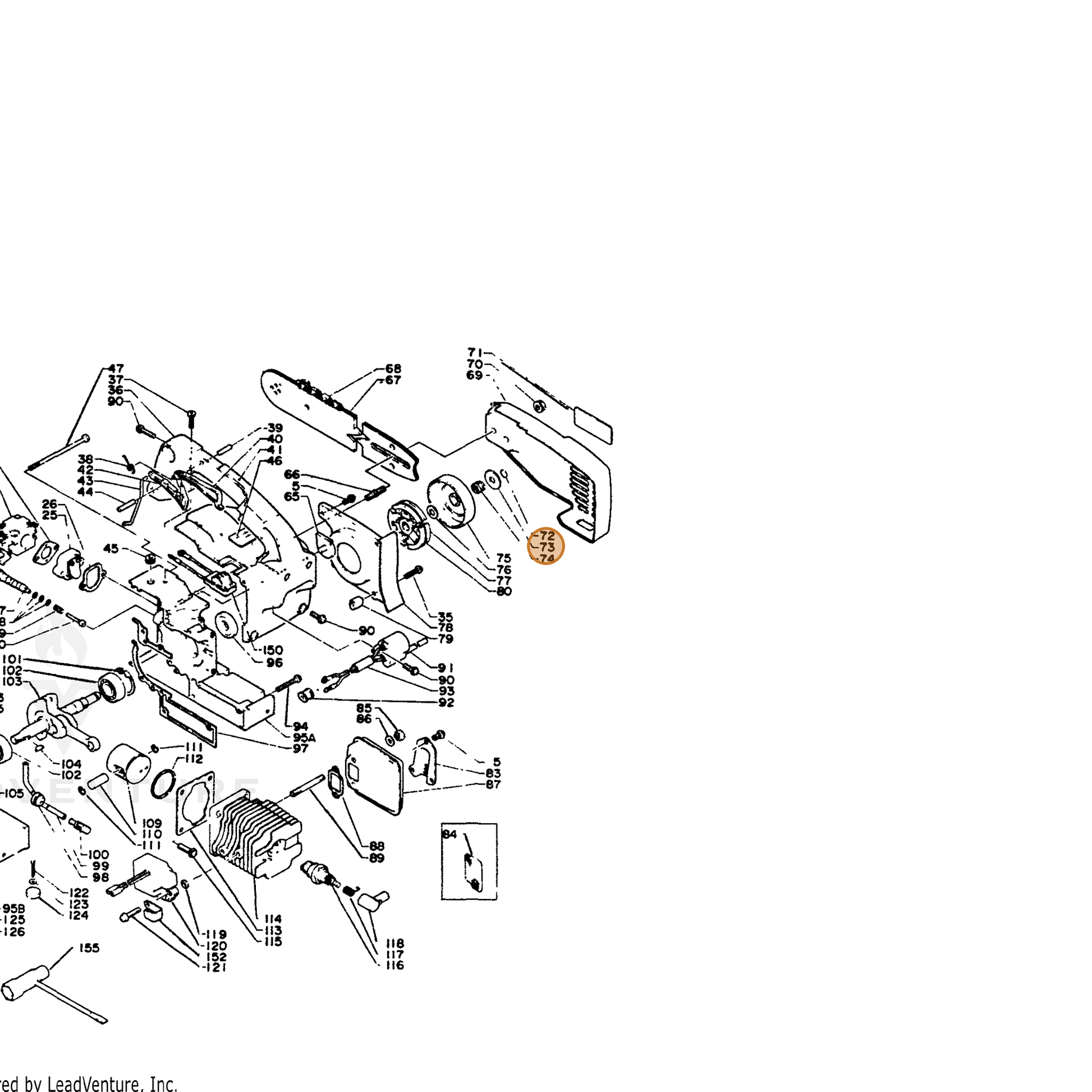 ECHO part 17504413930 — IPL diagram snippet (6x zoom, amber highlight)