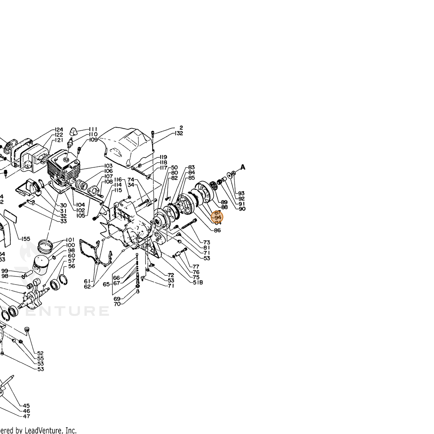ECHO part 17504414730 — IPL diagram snippet (6x zoom, amber highlight)