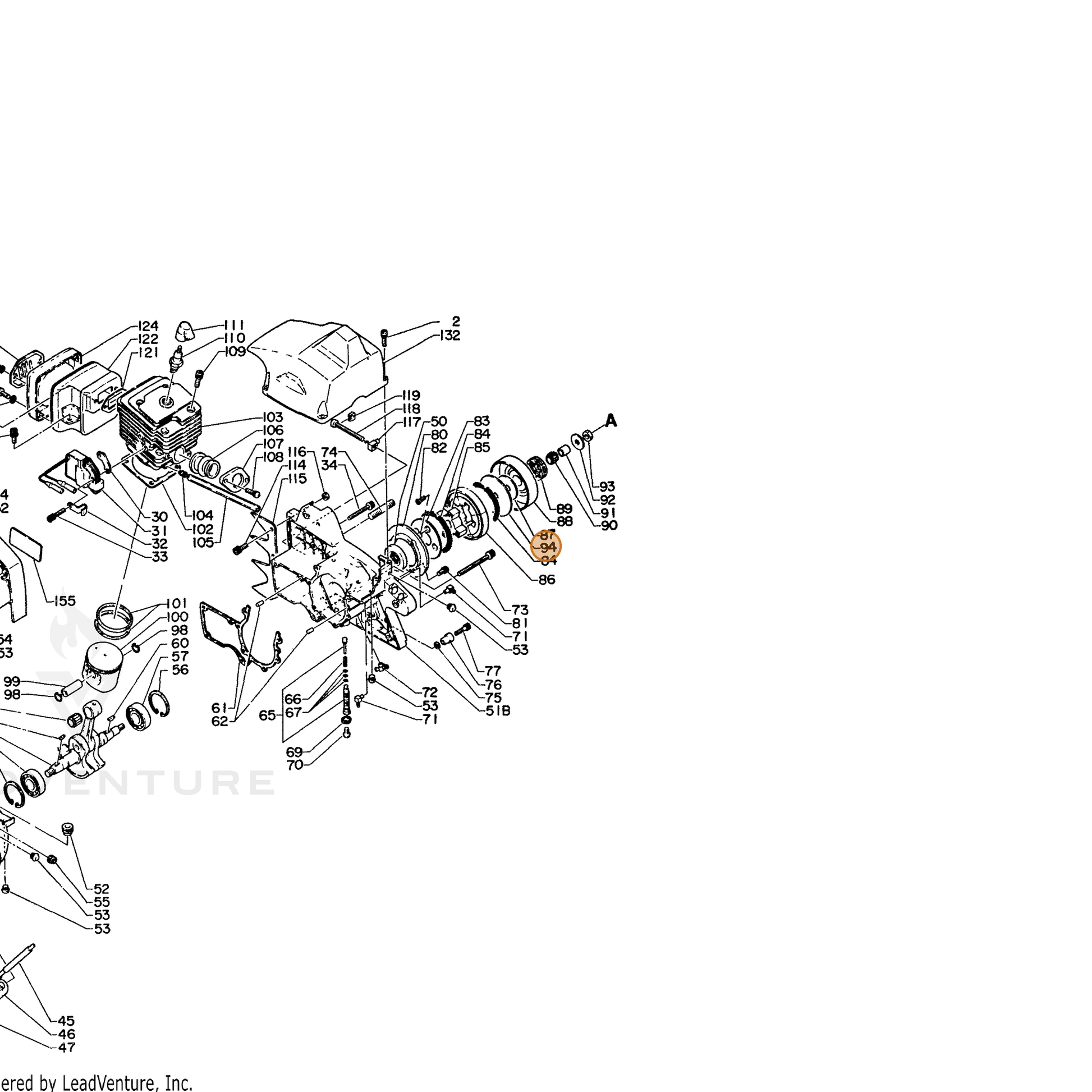 ECHO part 17504414730 — IPL diagram snippet (6x zoom, amber highlight)