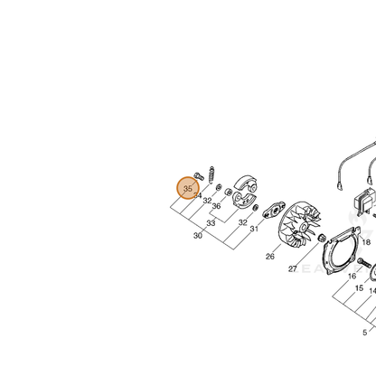 ECHO part 17504654430 — IPL diagram snippet (6x zoom, amber highlight)