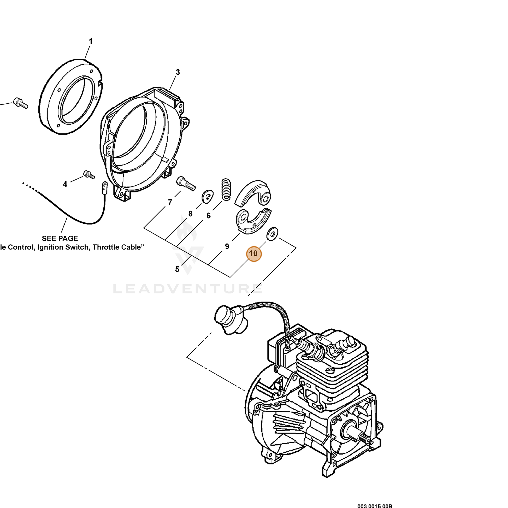 ECHO part 17504903920 — IPL diagram snippet (6x zoom, amber highlight)