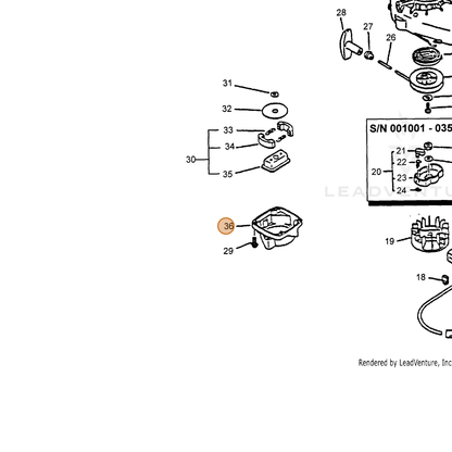 ECHO part 17505505360 — IPL diagram snippet (6x zoom, amber highlight)