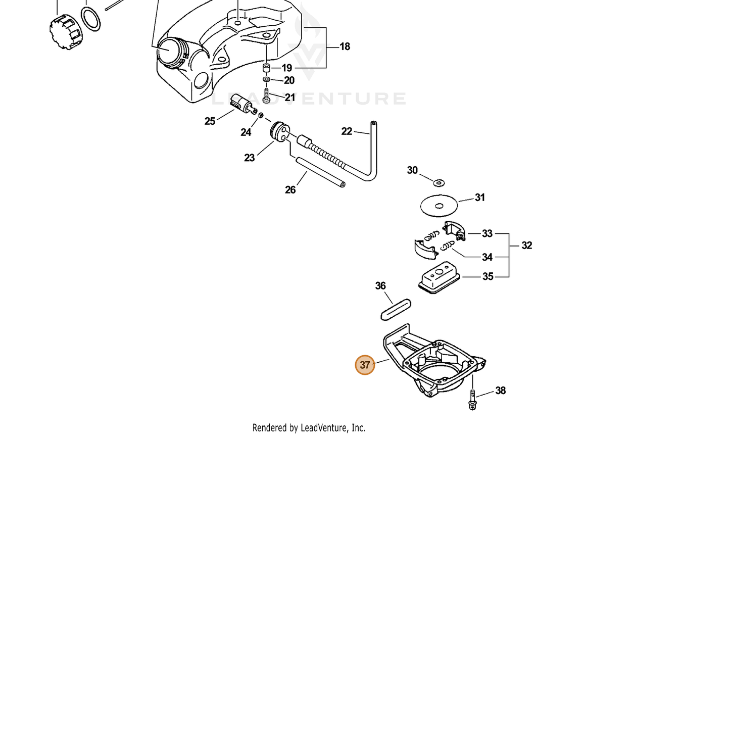 ECHO part 17505506960 — IPL diagram snippet (6x zoom, amber highlight)