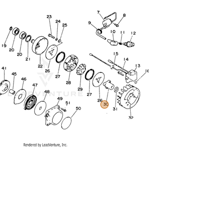 ECHO part 17505621430 — IPL diagram snippet (6x zoom, amber highlight)