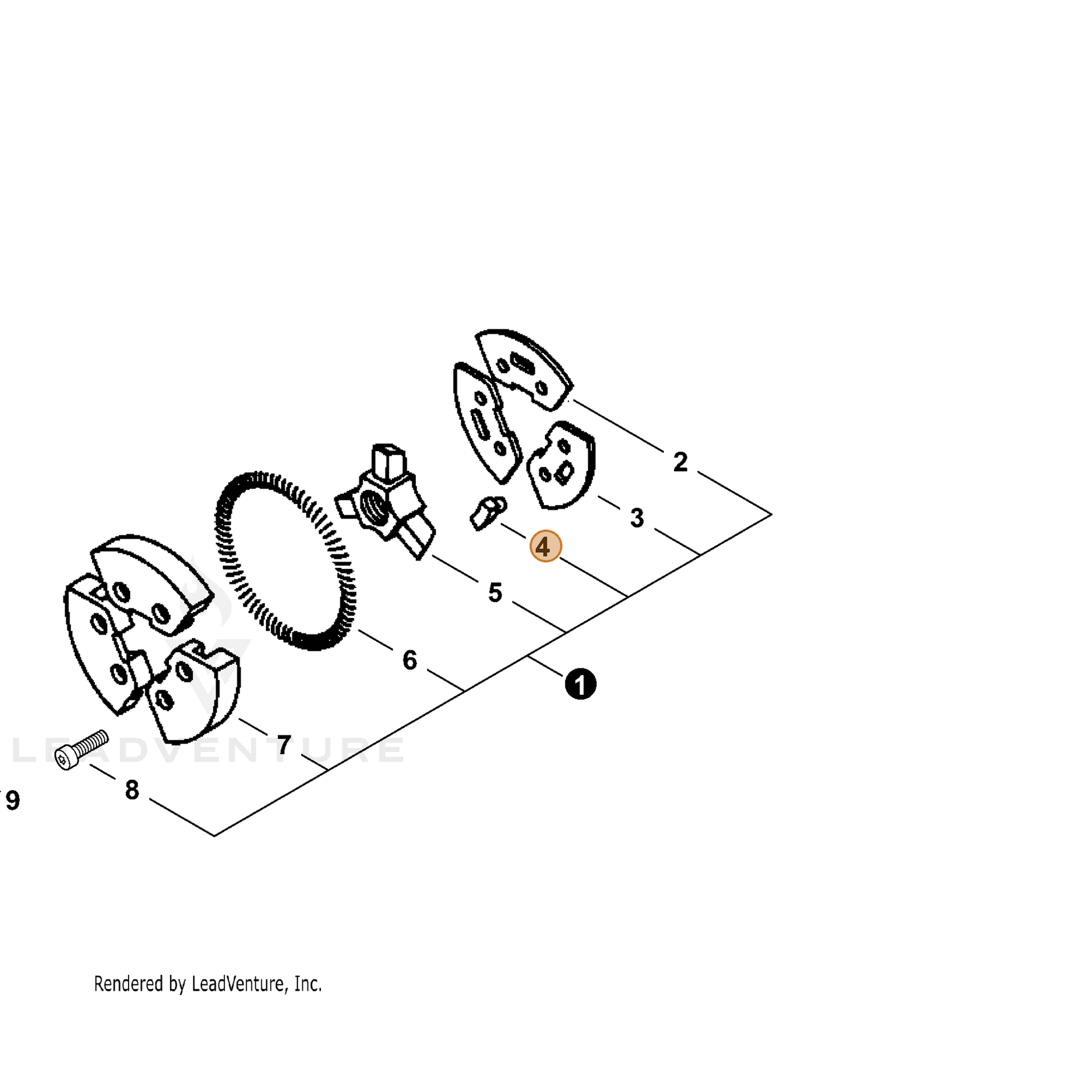 ECHO part 17505930830 — IPL diagram snippet (6x zoom, amber highlight)