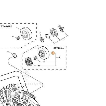 ECHO part 17510535431 — IPL diagram snippet (6x zoom, amber highlight)