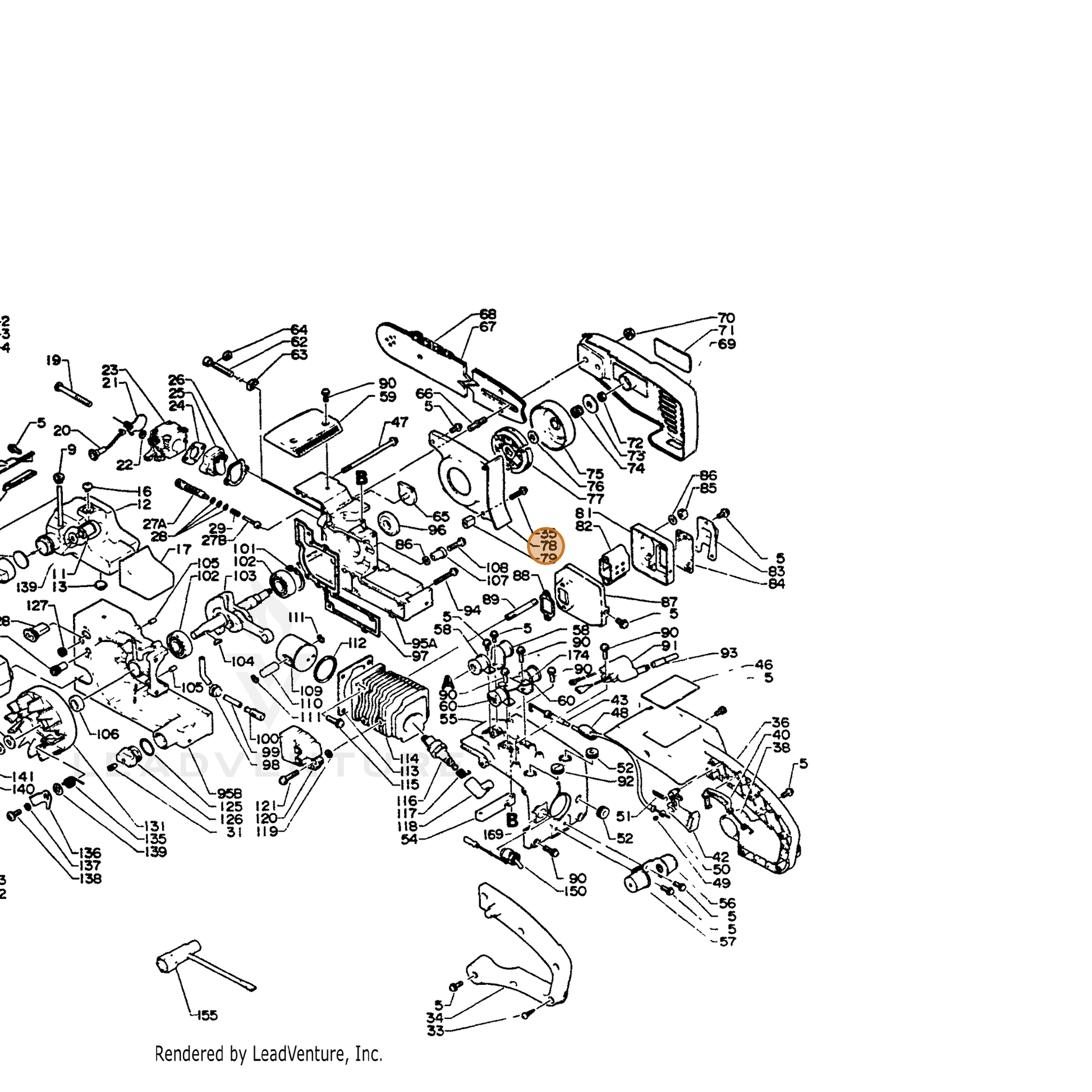 ECHO part 17530513930 — IPL diagram snippet (6x zoom, amber highlight)