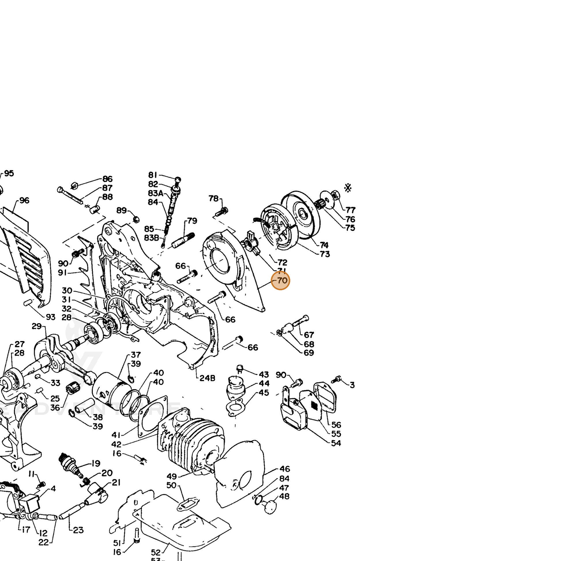 ECHO part 17531014330 — IPL diagram snippet (6x zoom, amber highlight)