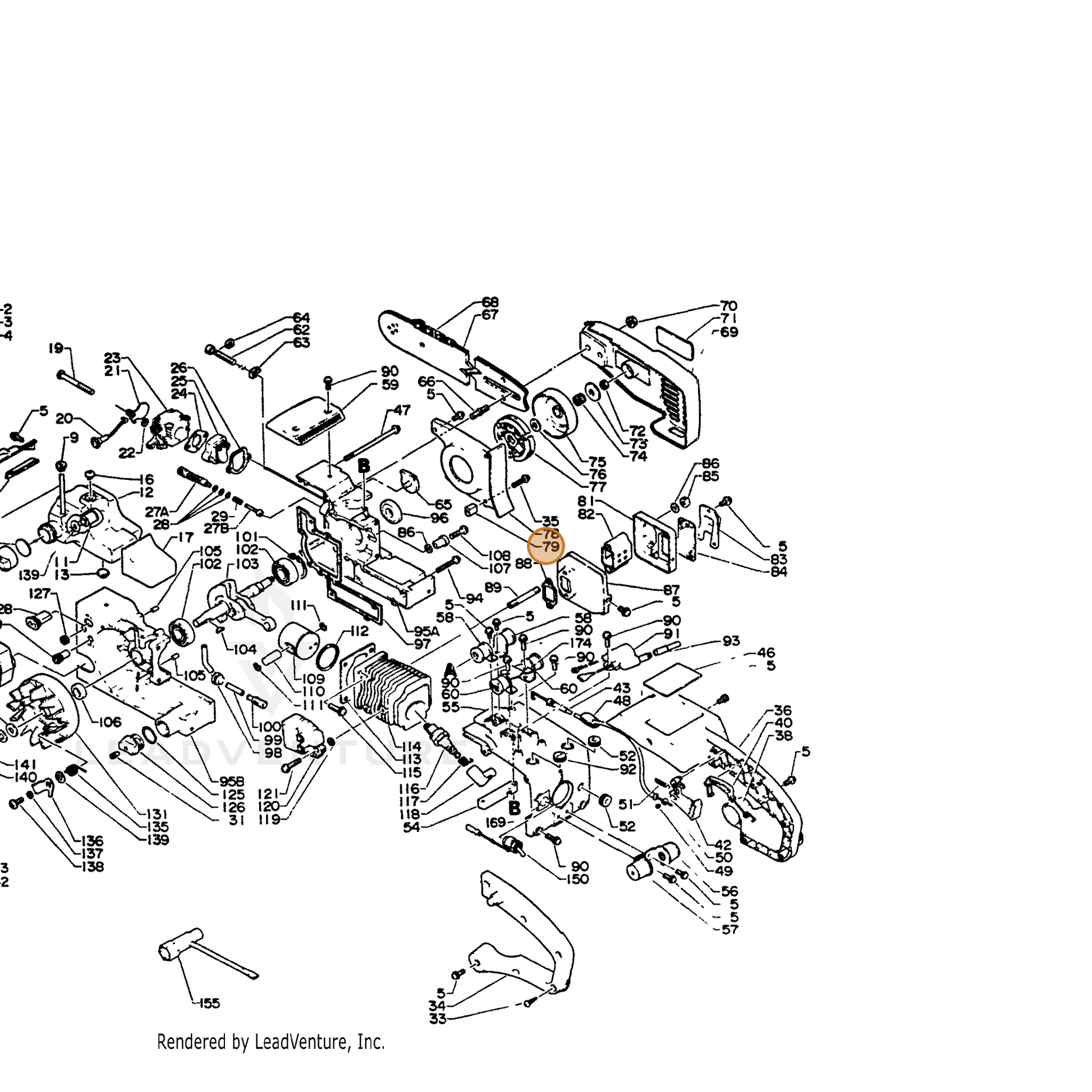 ECHO part 17531113930 — IPL diagram snippet (6x zoom, amber highlight)