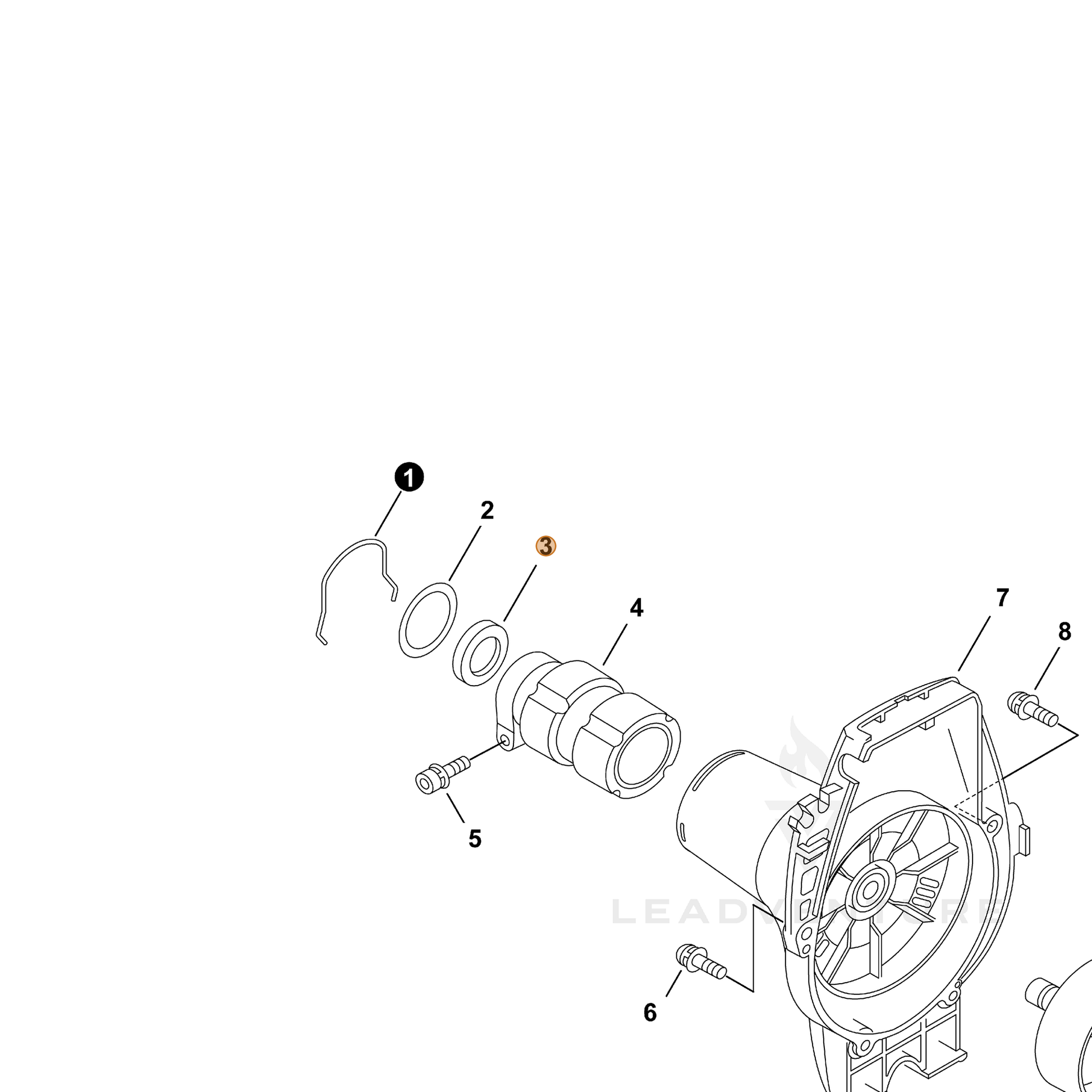 ECHO part 17531320430 — IPL diagram snippet (6x zoom, amber highlight)