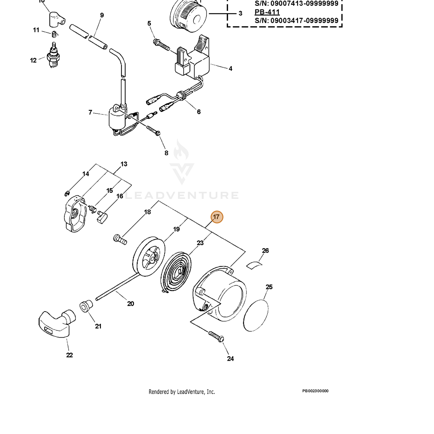 ECHO part 17720000760 — IPL diagram snippet (6x zoom, amber highlight)
