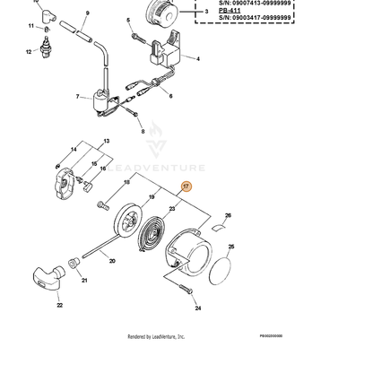 ECHO part 17720000760 — IPL diagram snippet (6x zoom, amber highlight)