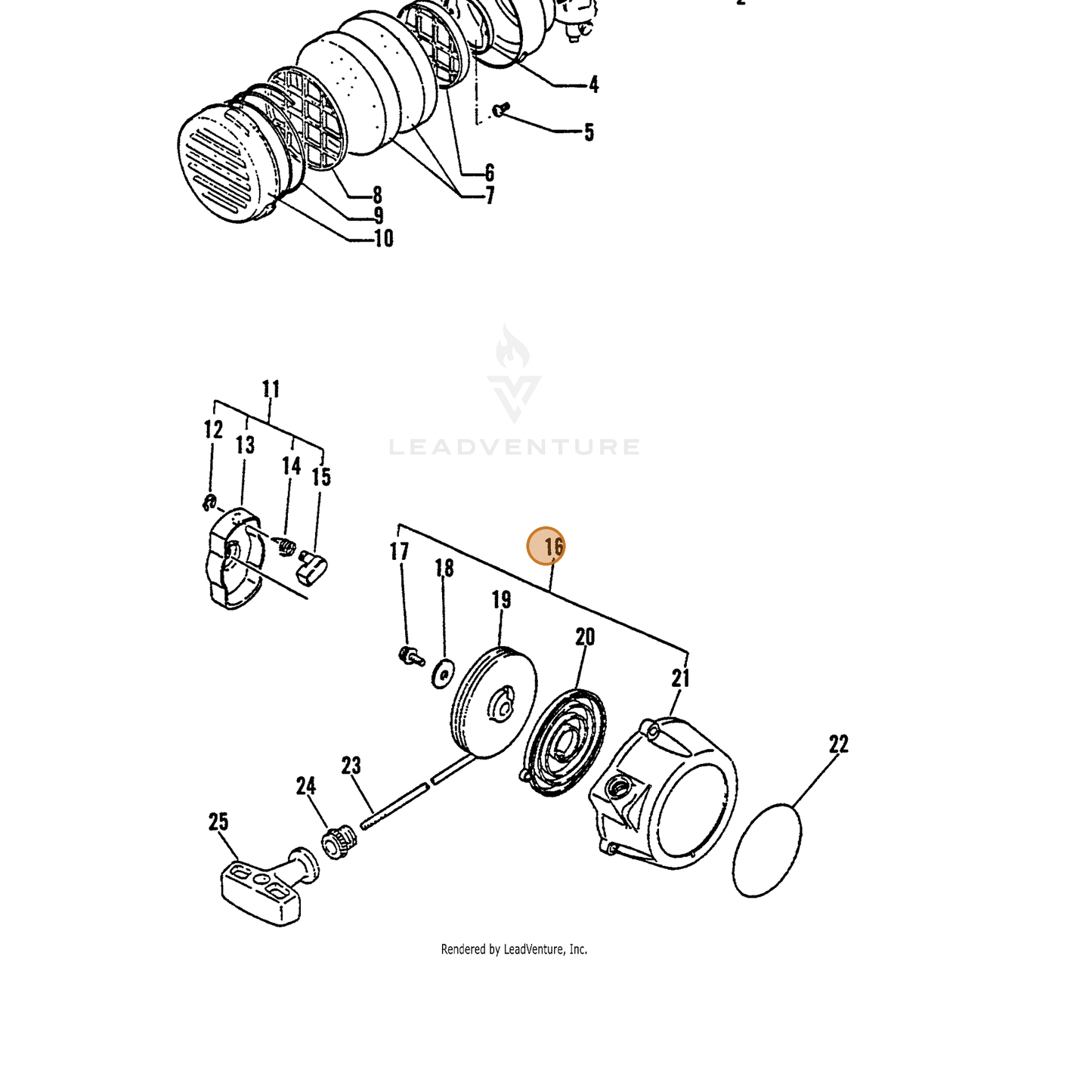 ECHO part 17720002110 — IPL diagram snippet (6x zoom, amber highlight)
