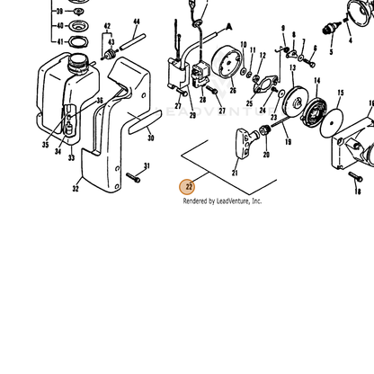 ECHO part 17720003360 — IPL diagram snippet (6x zoom, amber highlight)