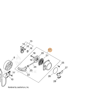 ECHO part 17720006210 — IPL diagram snippet (6x zoom, amber highlight)