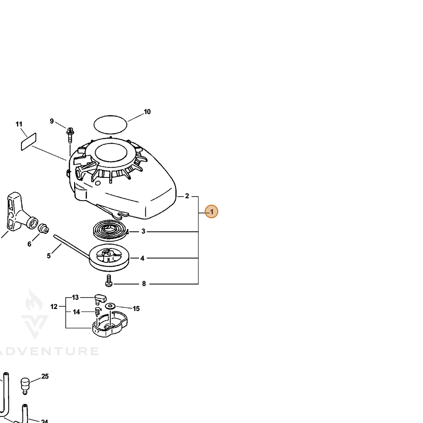 ECHO part 17720006563 — IPL diagram snippet (6x zoom, amber highlight)