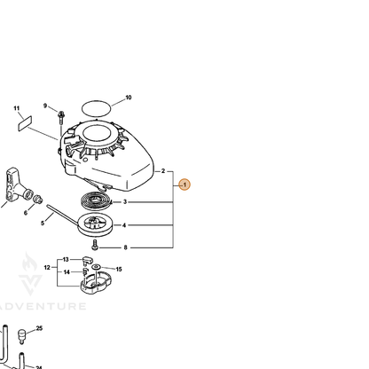 ECHO part 17720006563 — IPL diagram snippet (6x zoom, amber highlight)