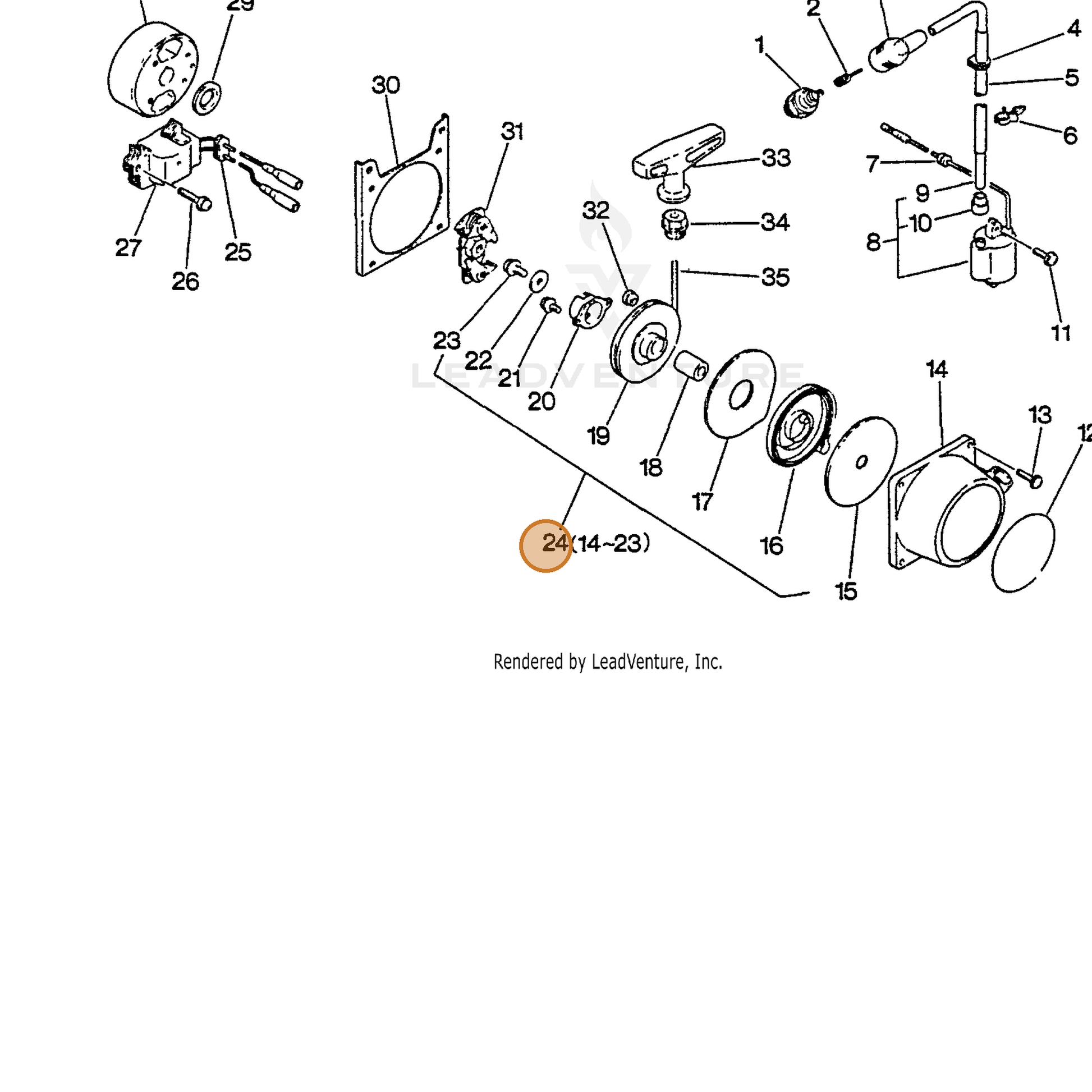 ECHO part 17720007560 — IPL diagram snippet (6x zoom, amber highlight)