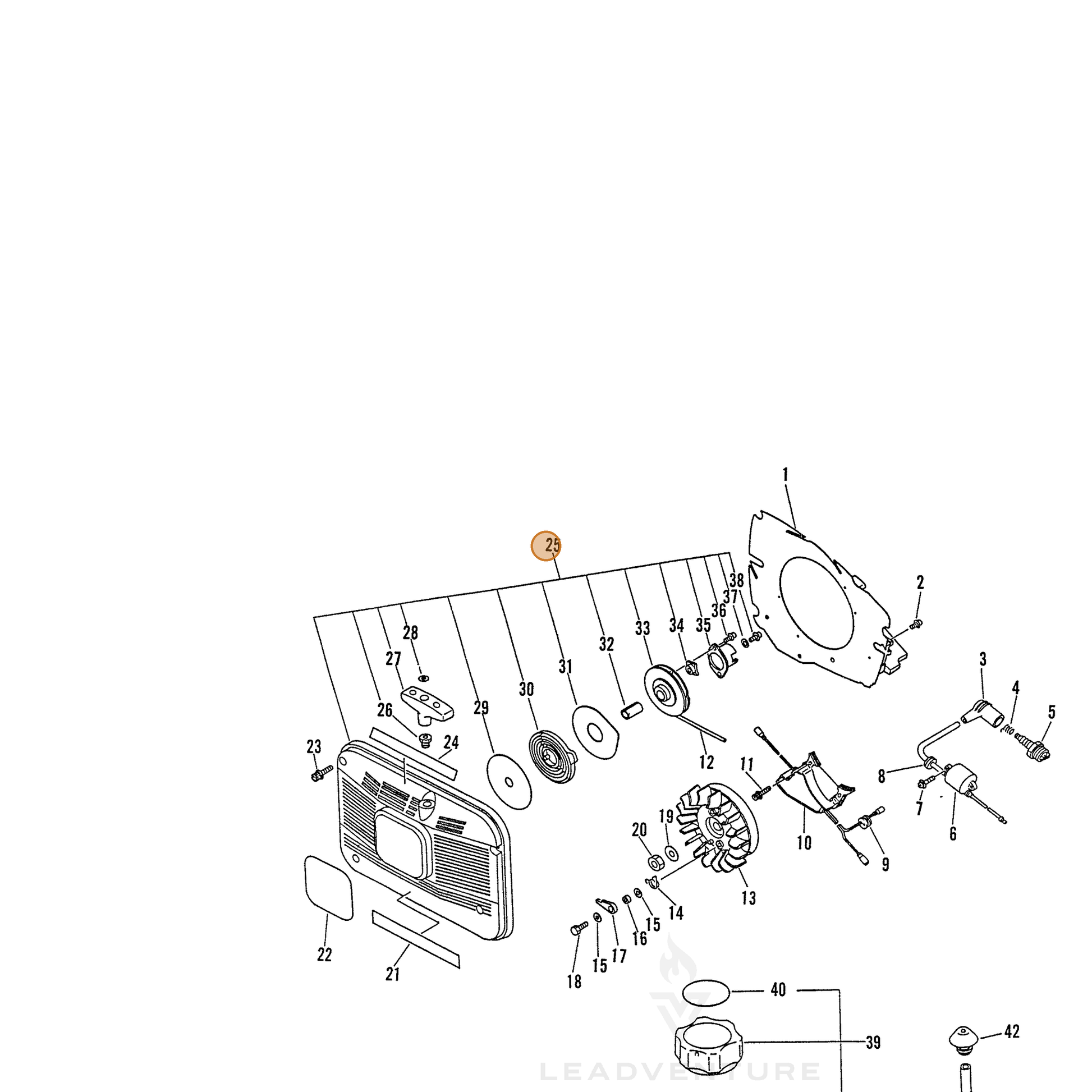 ECHO part 17720010460 — IPL diagram snippet (6x zoom, amber highlight)