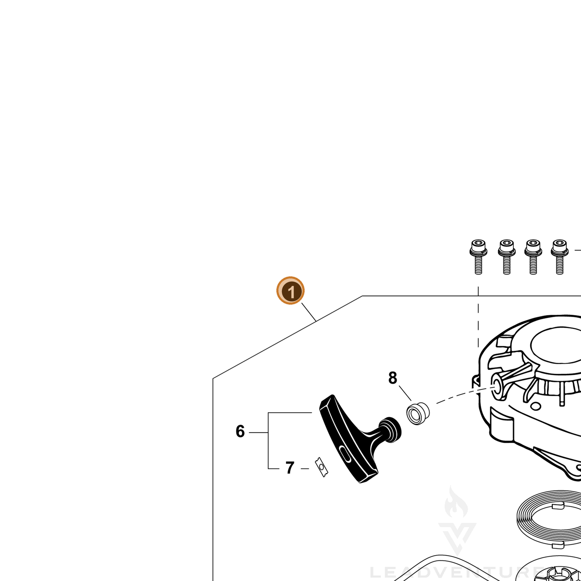 ECHO part 17720011861 — IPL diagram snippet (6x zoom, amber highlight)