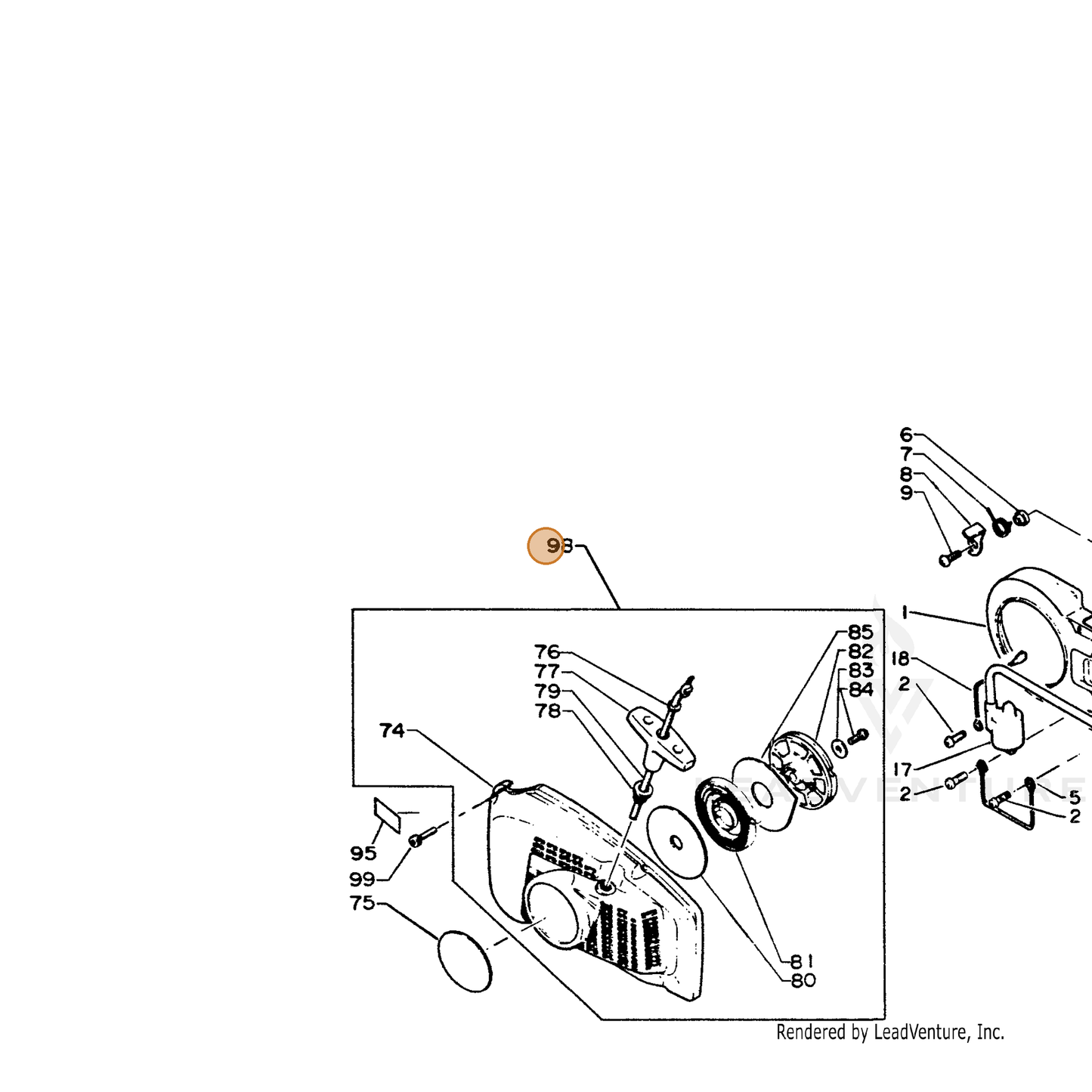 ECHO part 17720014531 — IPL diagram snippet (6x zoom, amber highlight)