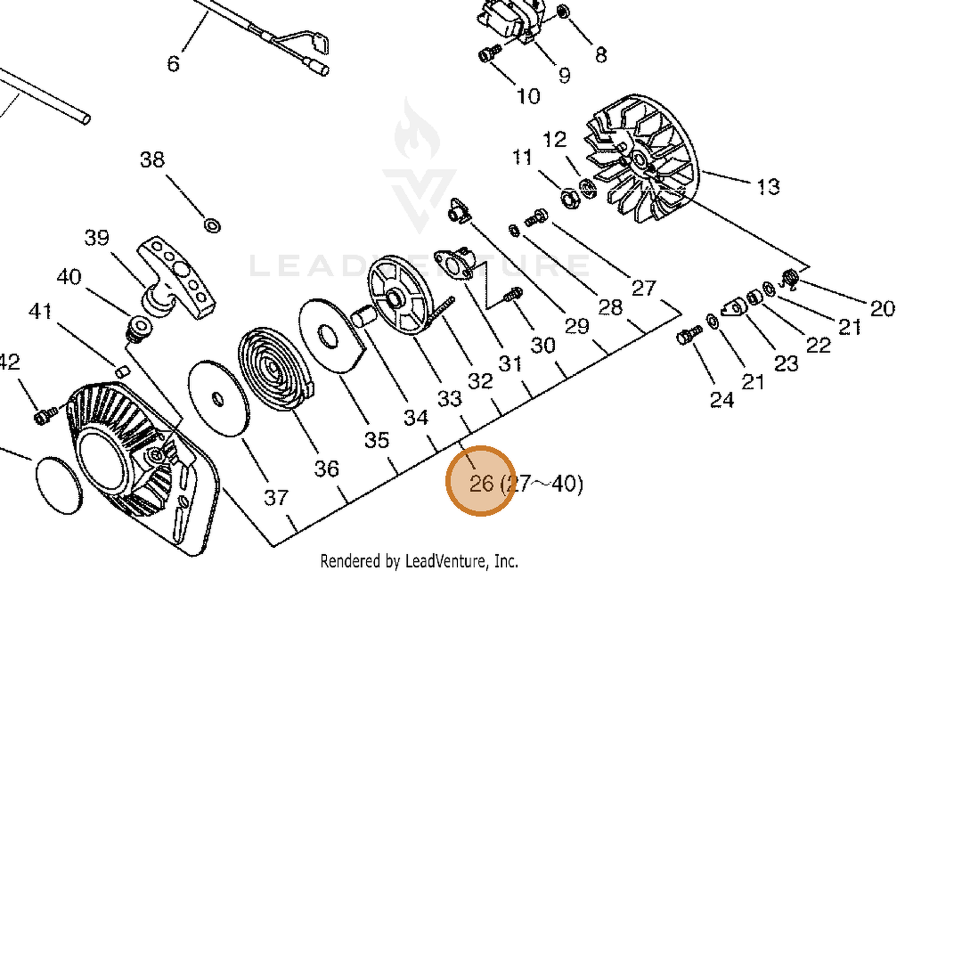 ECHO part 17720016432 — IPL diagram snippet (6x zoom, amber highlight)