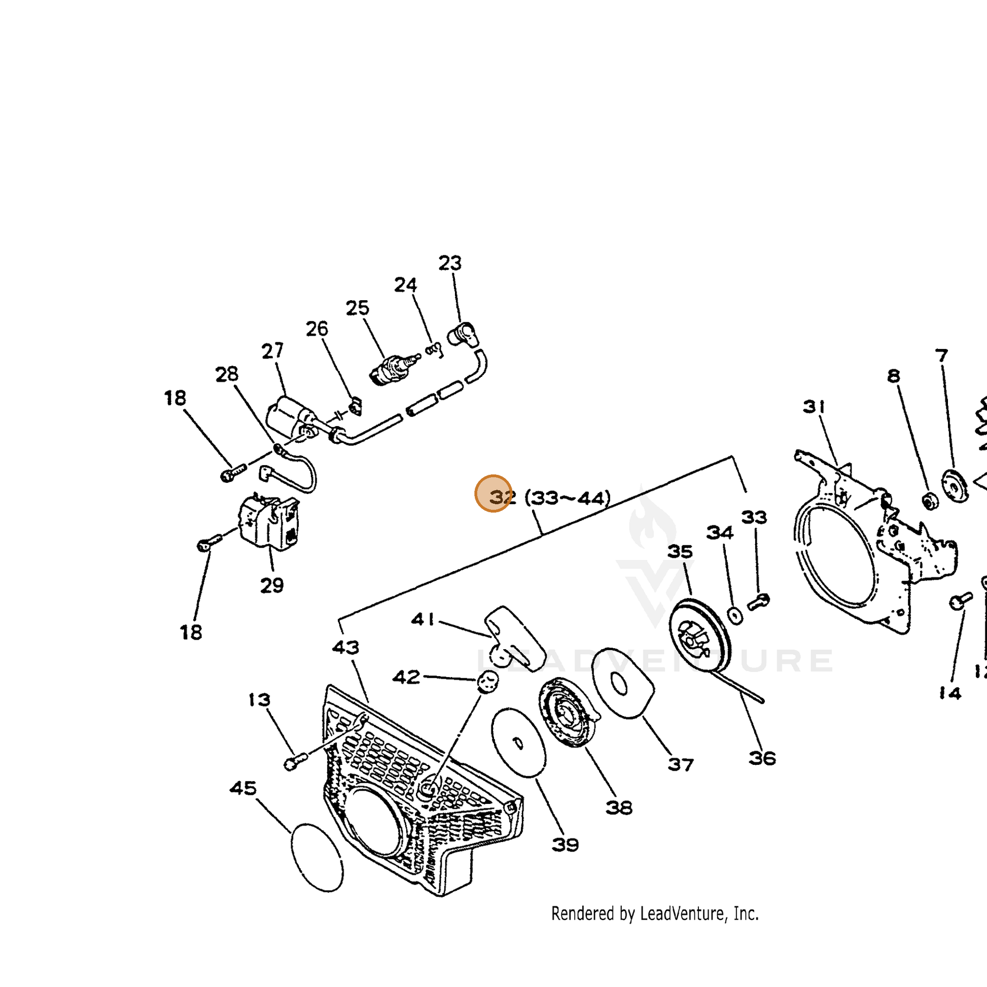 ECHO part 17720032436 — IPL diagram snippet (6x zoom, amber highlight)
