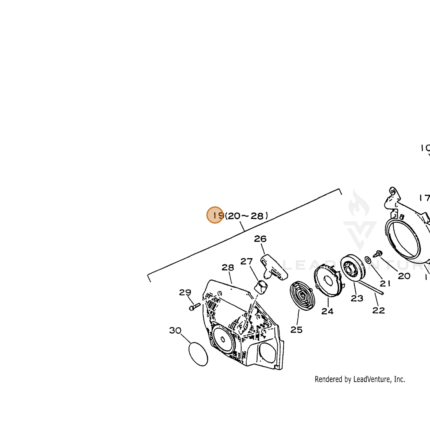 ECHO part 17720037935 — IPL diagram snippet (6x zoom, amber highlight)