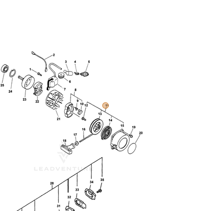 ECHO part 17720042033 — IPL diagram snippet (6x zoom, amber highlight)