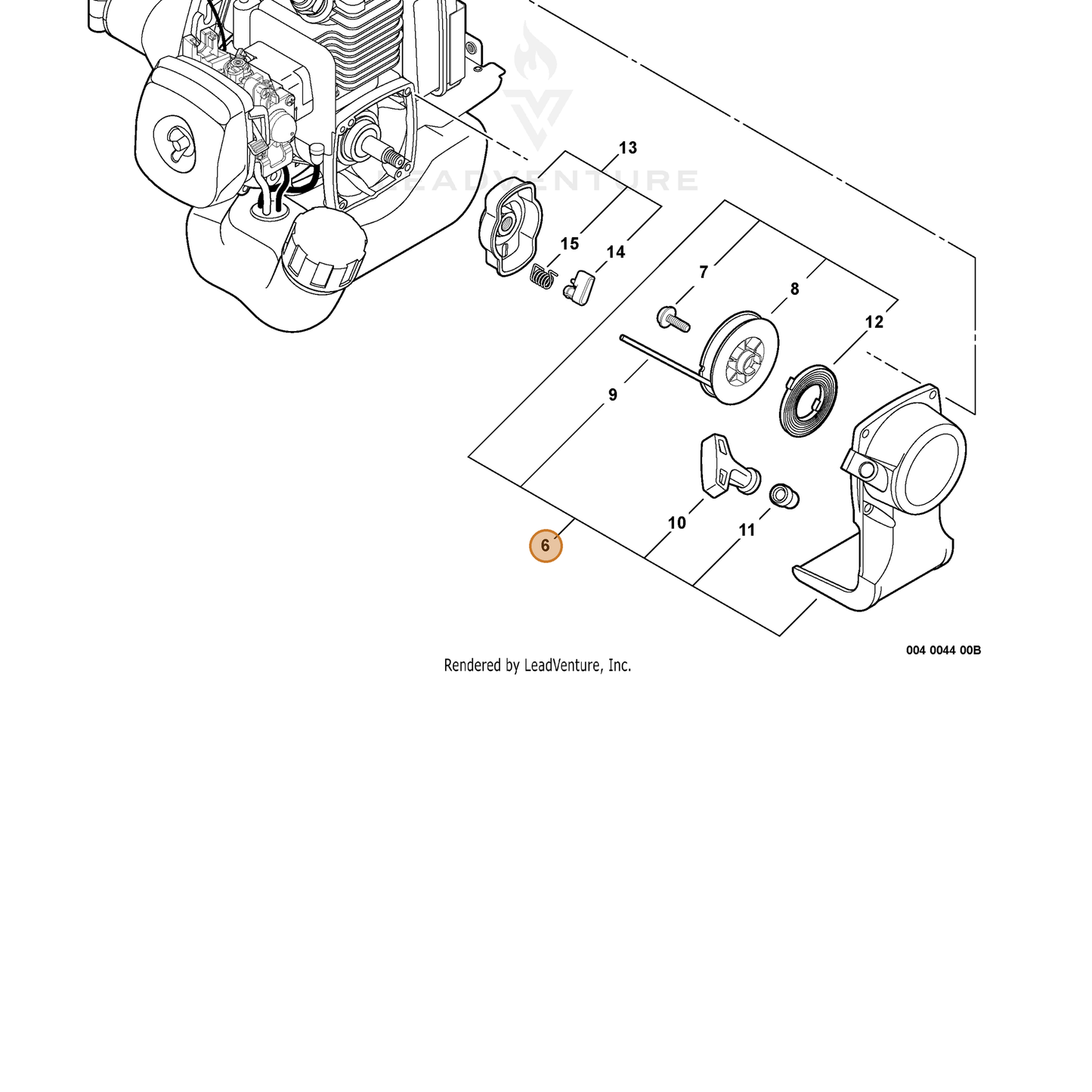 ECHO part 17720054130 — IPL diagram snippet (6x zoom, amber highlight)