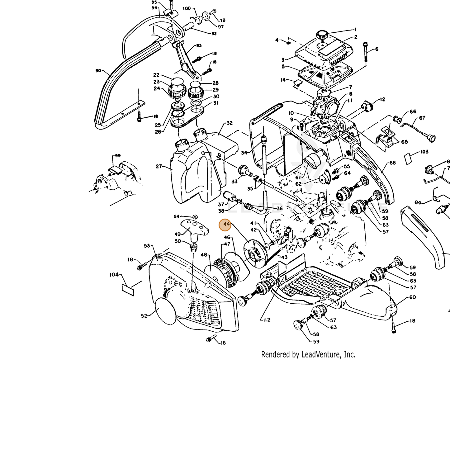 ECHO part 17720414330 — IPL diagram snippet (6x zoom, amber highlight)