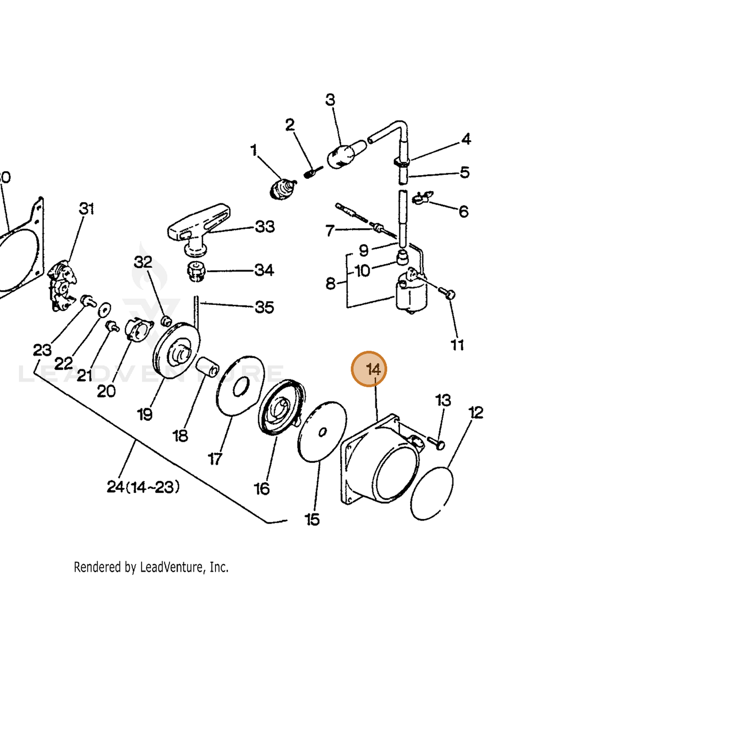 ECHO part 17720907560 — IPL diagram snippet (6x zoom, amber highlight)