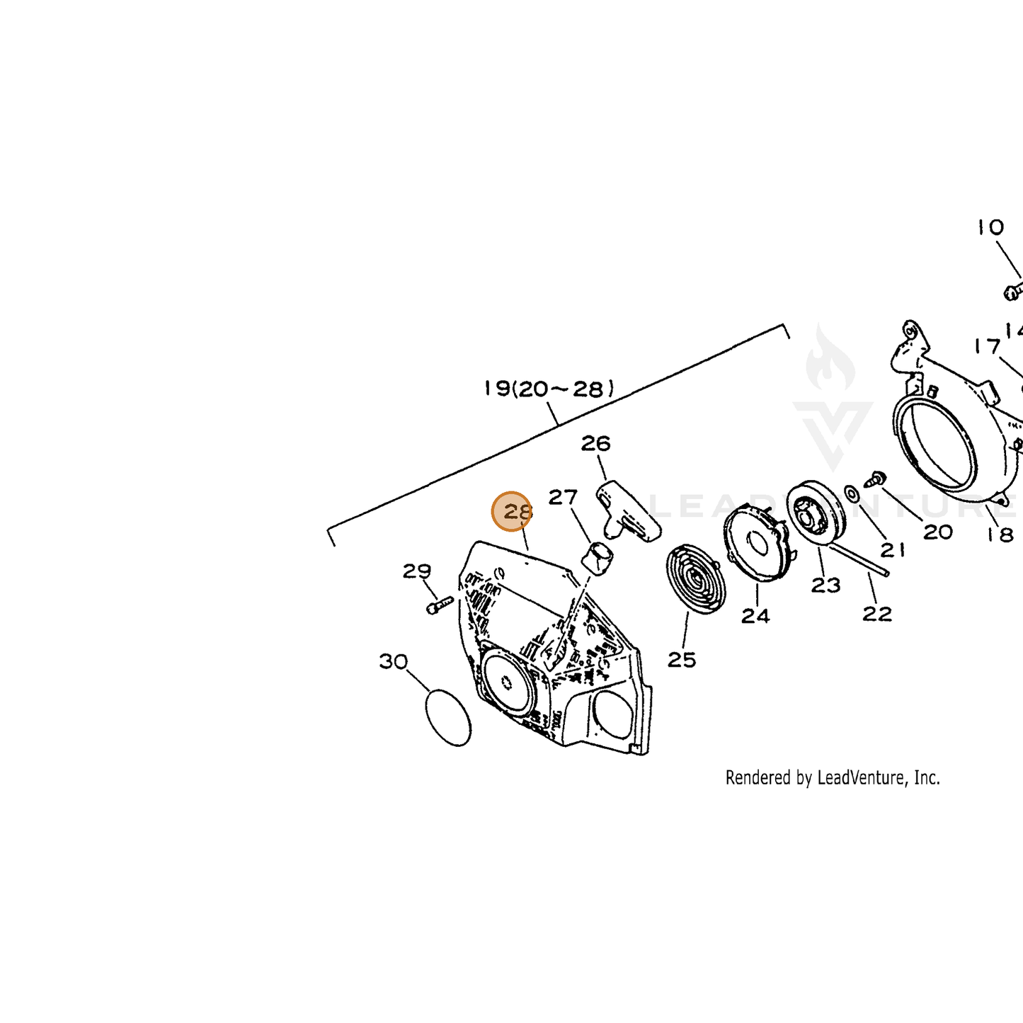 ECHO part 17720937934 — IPL diagram snippet (6x zoom, amber highlight)