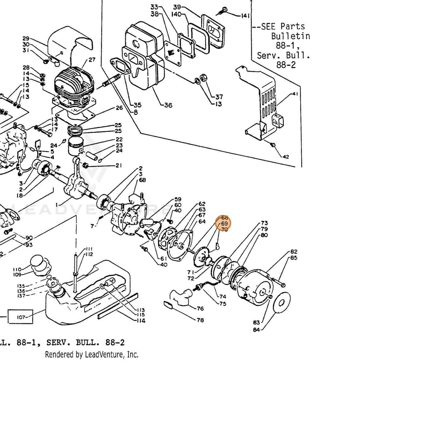 ECHO part 17721100910 — IPL diagram snippet (6x zoom, amber highlight)