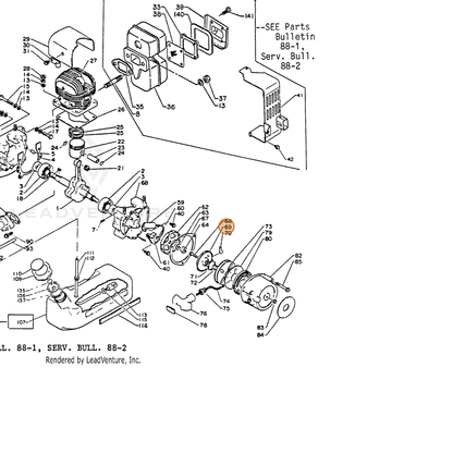 ECHO part 17721100910 — IPL diagram snippet (6x zoom, amber highlight)