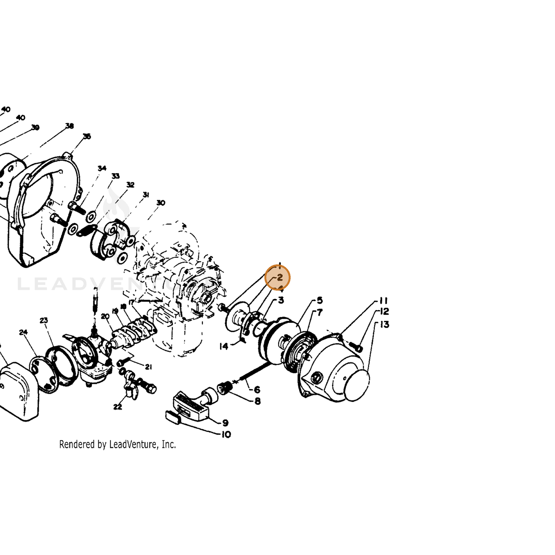 ECHO part 17721105730 — IPL diagram snippet (6x zoom, amber highlight)