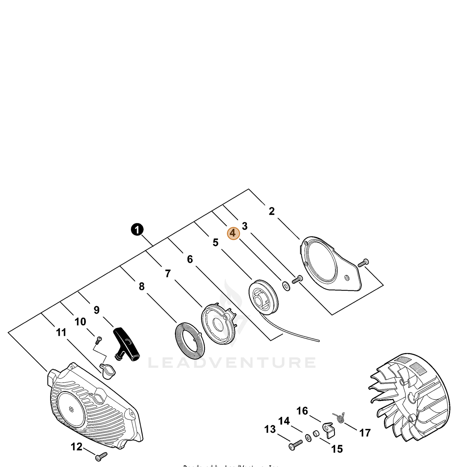 ECHO part 17721404630 — IPL diagram snippet (6x zoom, amber highlight)