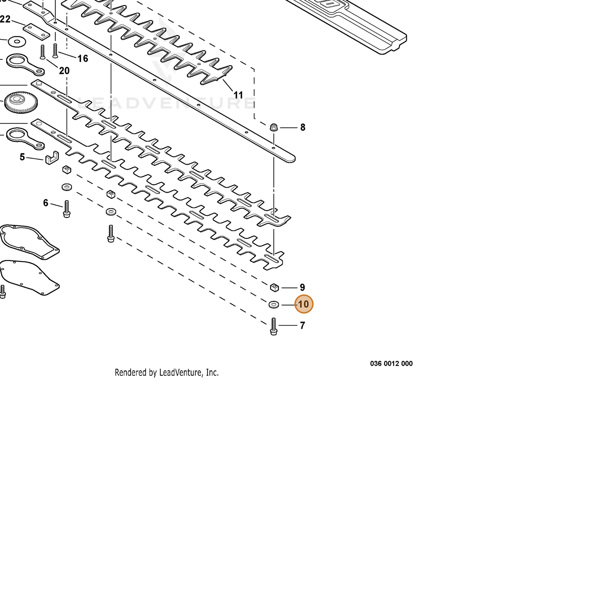 ECHO part 17721421860 — IPL diagram snippet (6x zoom, amber highlight)
