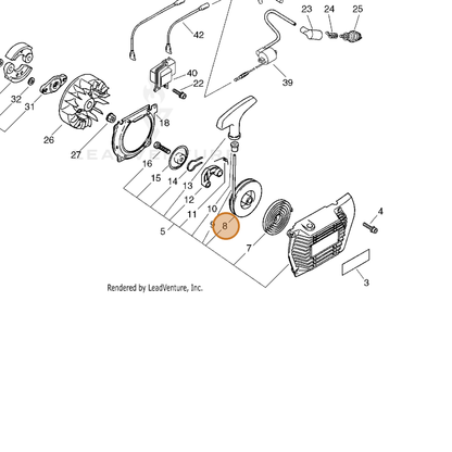 ECHO part 17721506230 — IPL diagram snippet (6x zoom, amber highlight)