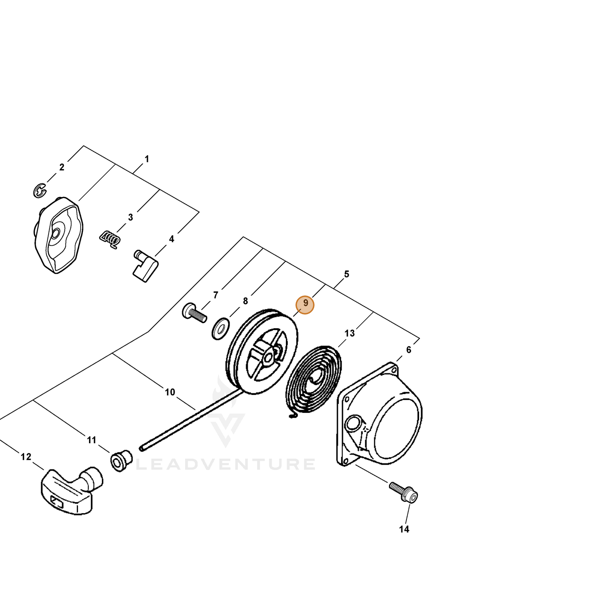 ECHO part 17721511120 — IPL diagram snippet (6x zoom, amber highlight)